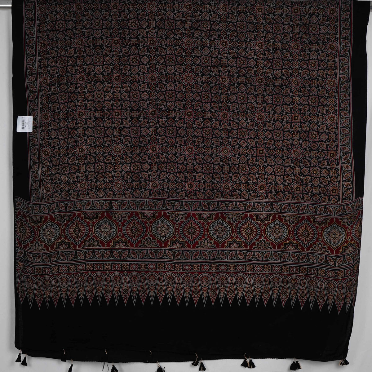 Black Ajrak Print Pure Modal Silk Dupatta GT-33539