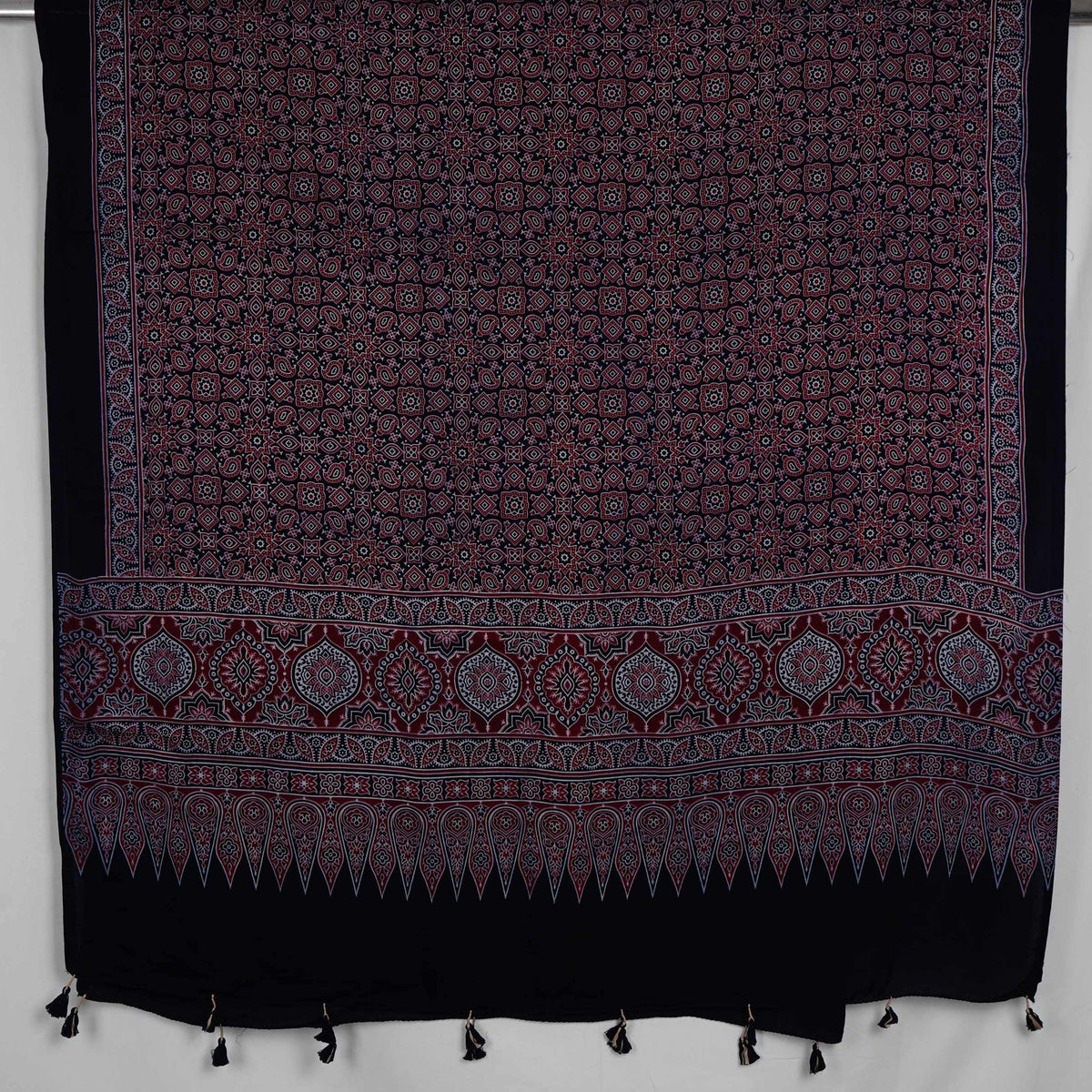 Blue Ajrak Print Pure Modal Silk Dupatta GT-33540