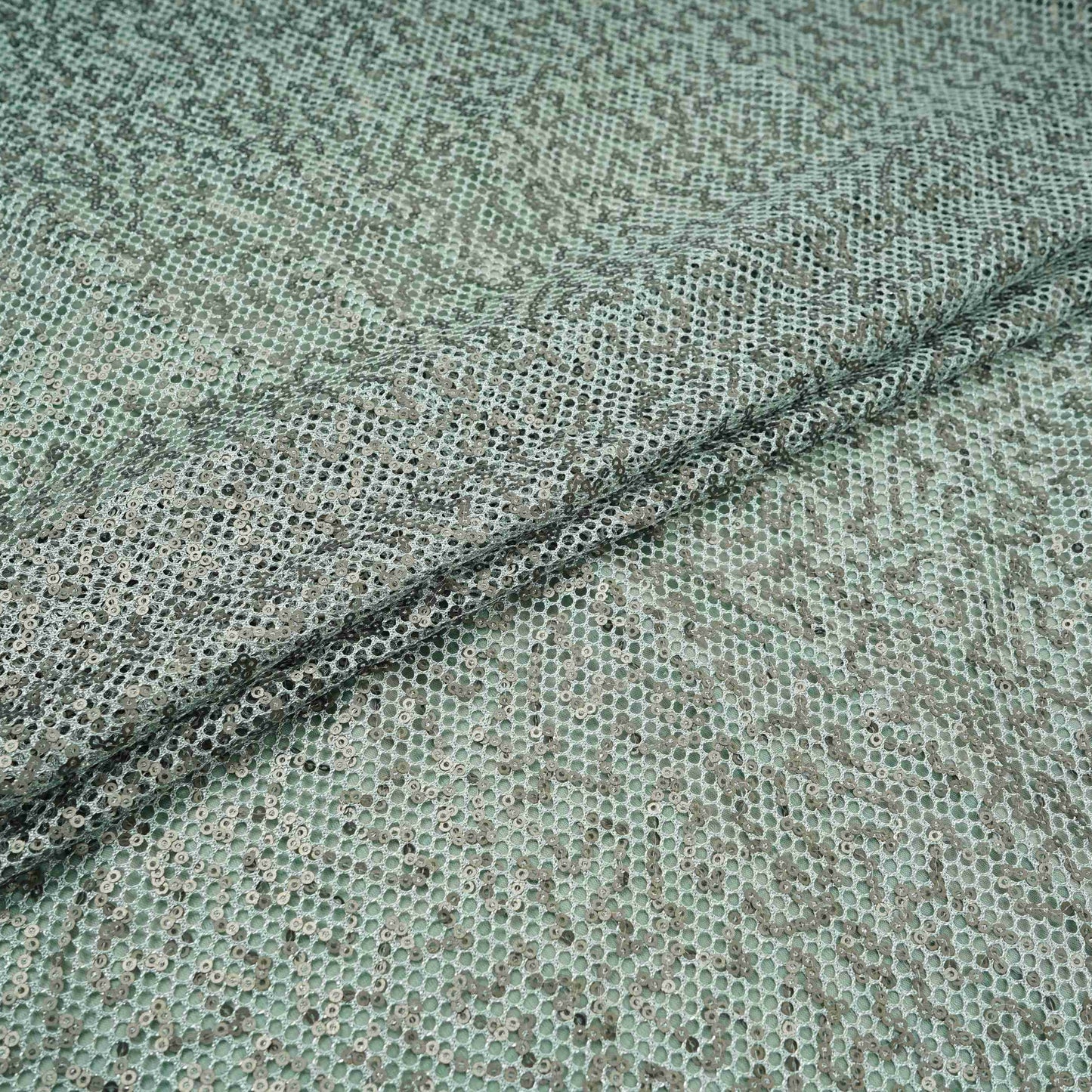 Sky Blue Sequins Embroidery Net Fabric LI-32179