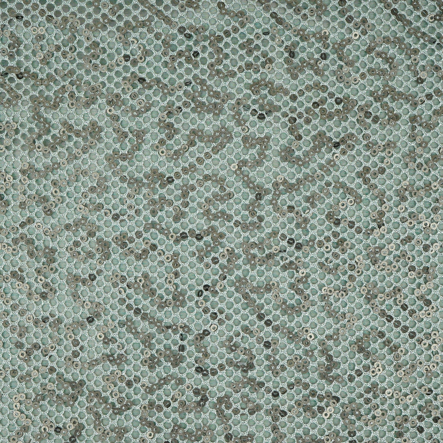 Sky Blue Sequins Embroidery Net Fabric LI-32179