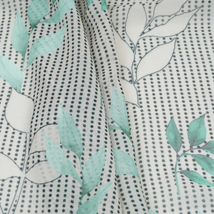 Sage Green & Black Floral Print Georgette Fabric VP-32366 - TradeUNO
