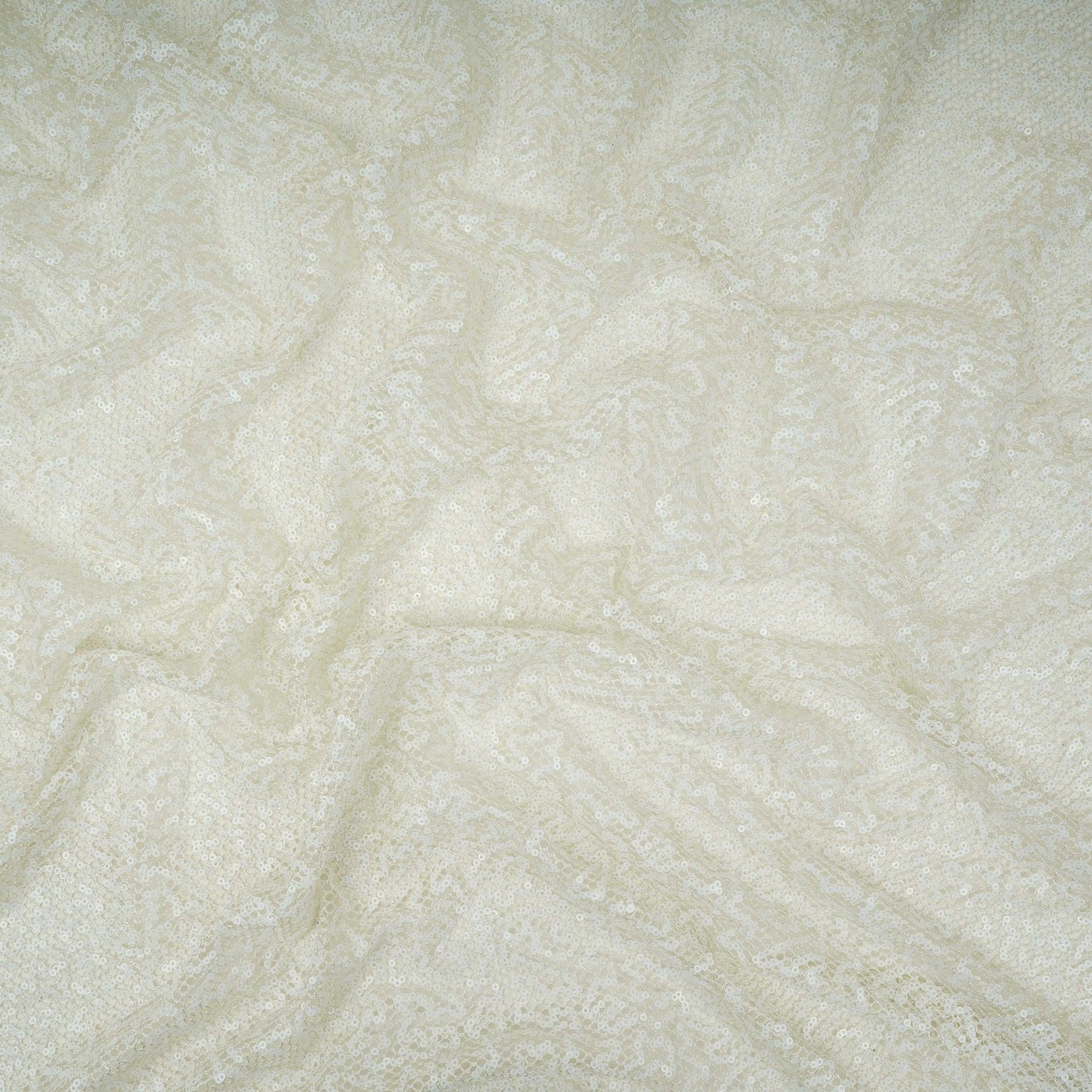 Off White Sequins Embroidery Net Fabric LI-32174