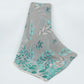 Turquoise & Black Floral Print Georgette Fabric VP-32367