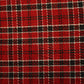 Dark Red & Black Check Tweed Fabric