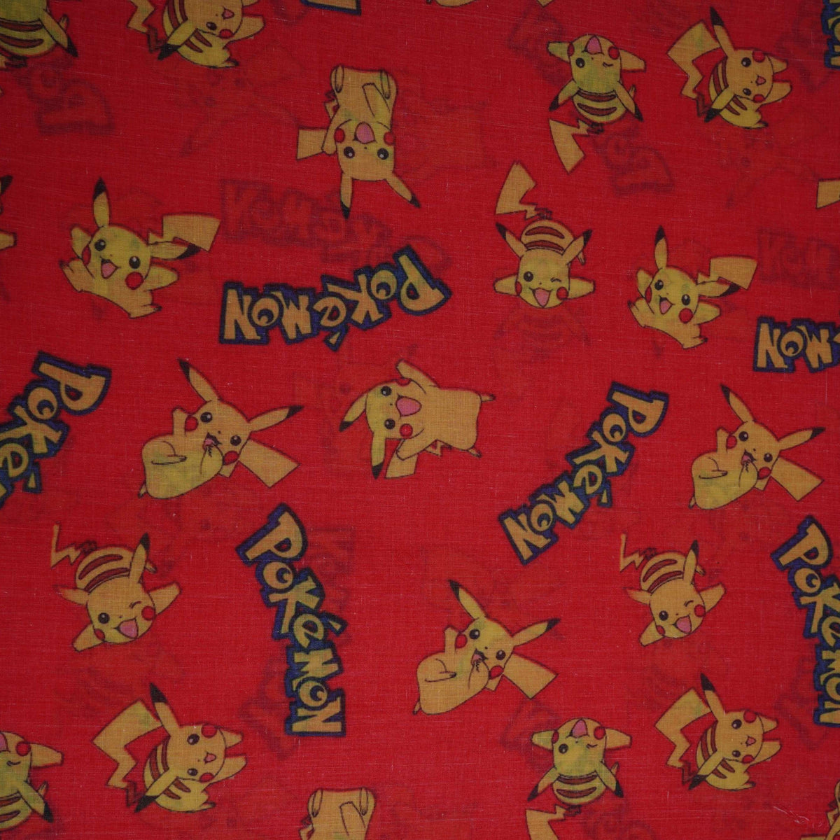 Red Pikachu Print Cotton Fabric TU-5501