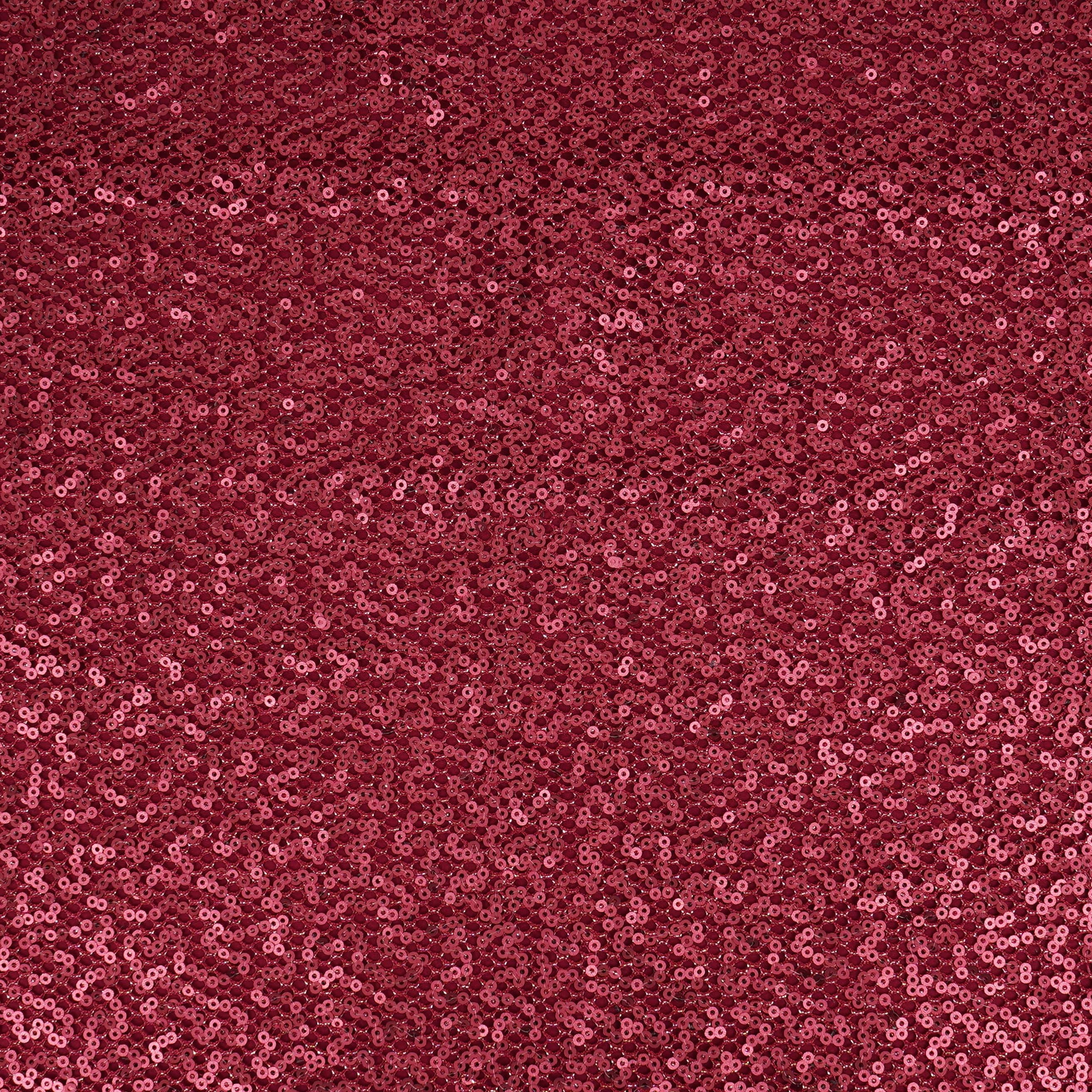 Dark Red Sequins Embroidery Net Fabric LI-32177 - TradeUNO