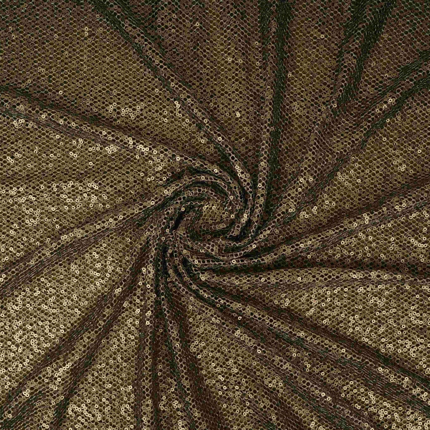 Olive Green Sequins Embroidery Net Fabric LI-32178