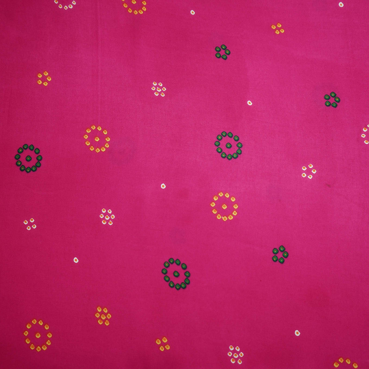 Magenta Bandhani Dots Modal Satin Fabric