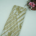 Parrot Green With Cream Floral Print Georgette Fabric VP-32357