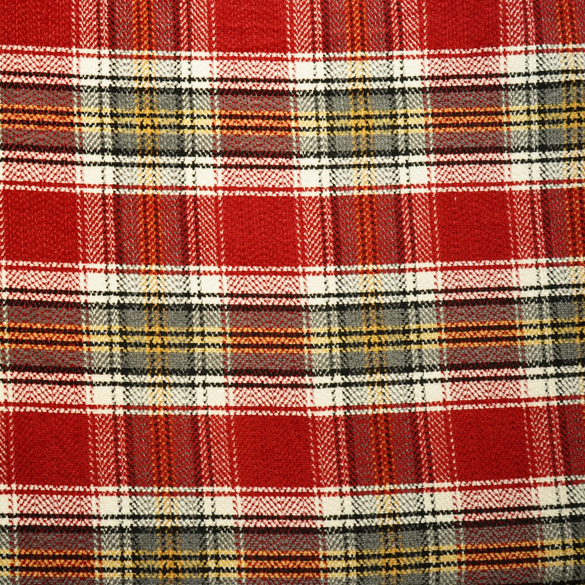 Red & Black Check Tweed Fabric