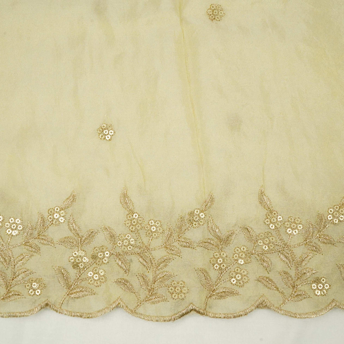 Golden Floral Zari Embroidery Dyeable Tissue Dupatta SST-33620 – image 4 of 4