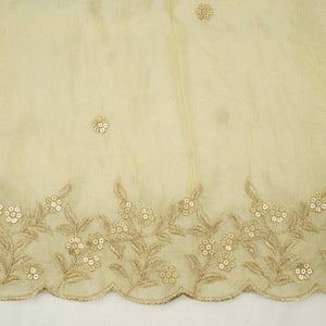 Golden Floral Zari Embroidery Dyeable Tissue Dupatta SST-33620 – image 4 of 4