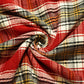 Red & Black Check Tweed Fabric