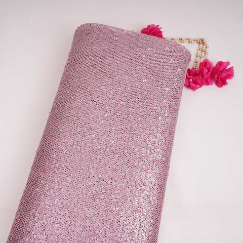 Pink Sequins Embroidery Net Fabric LI-32176