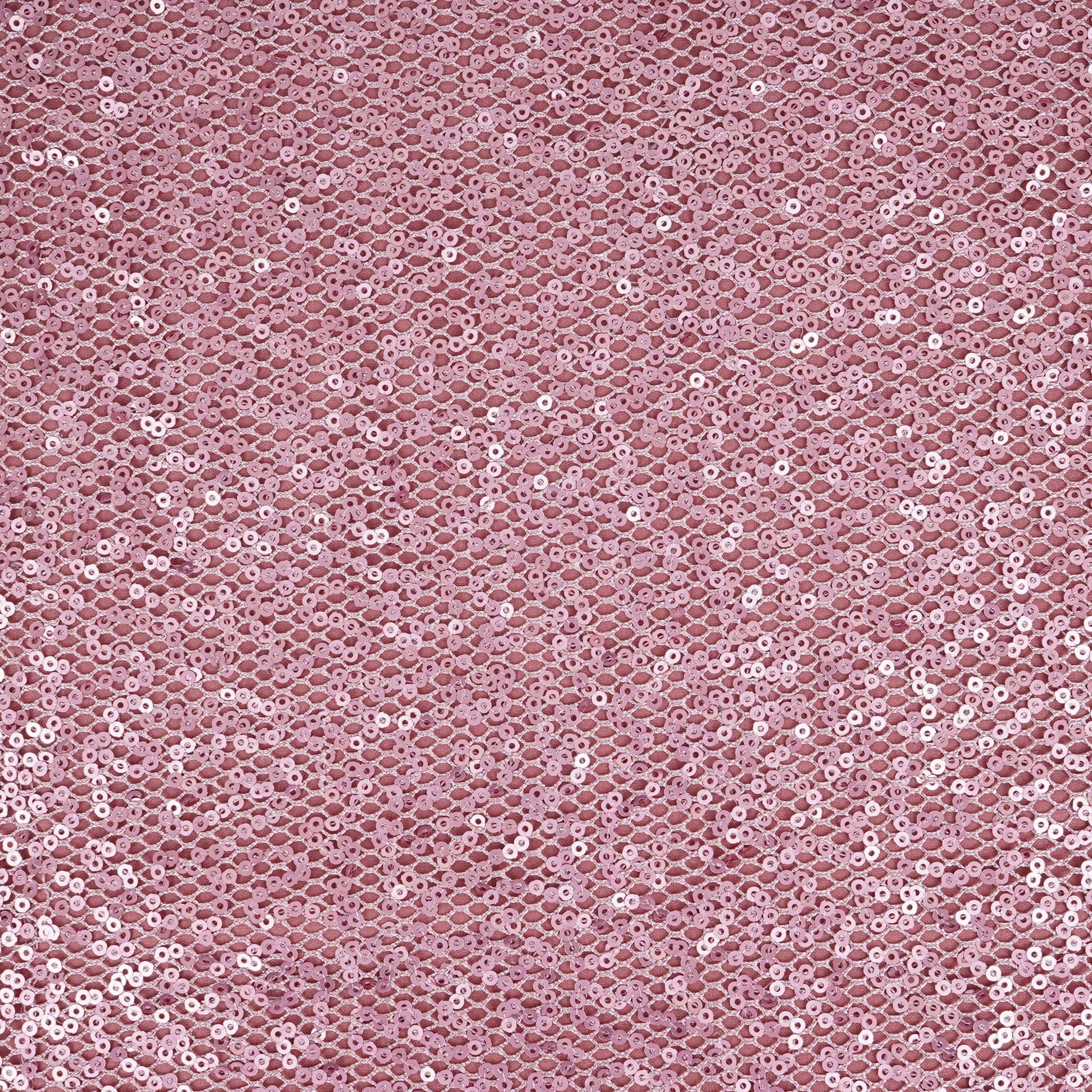 Pink Sequins Embroidery Net Fabric LI-32176 - TradeUNO