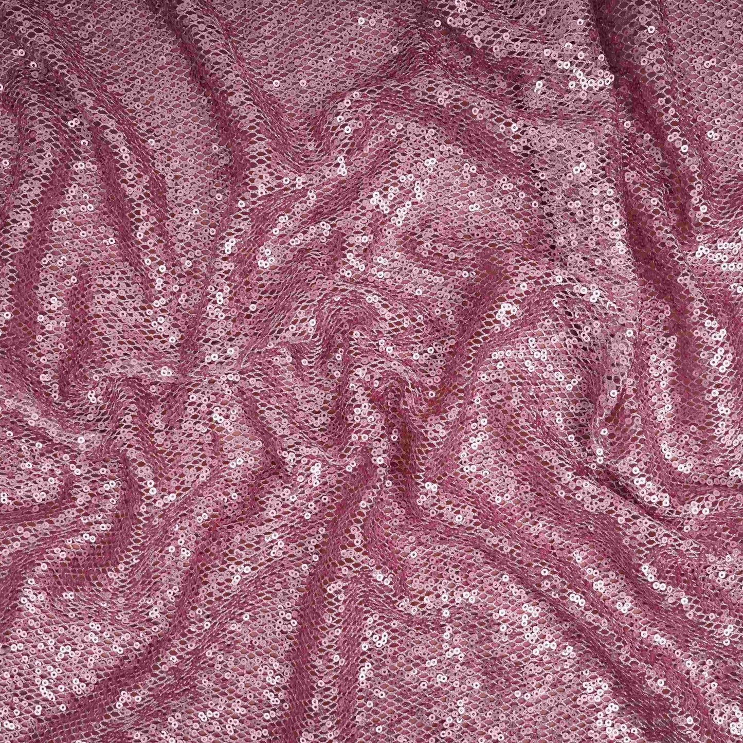 Pink Sequins Embroidery Net Fabric LI-32176