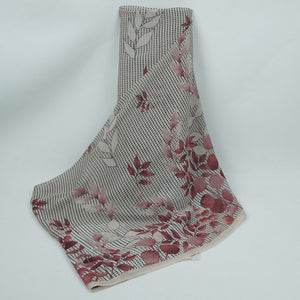Maroon & Black Floral Print Georgette Fabric VP-32365 - TradeUNO