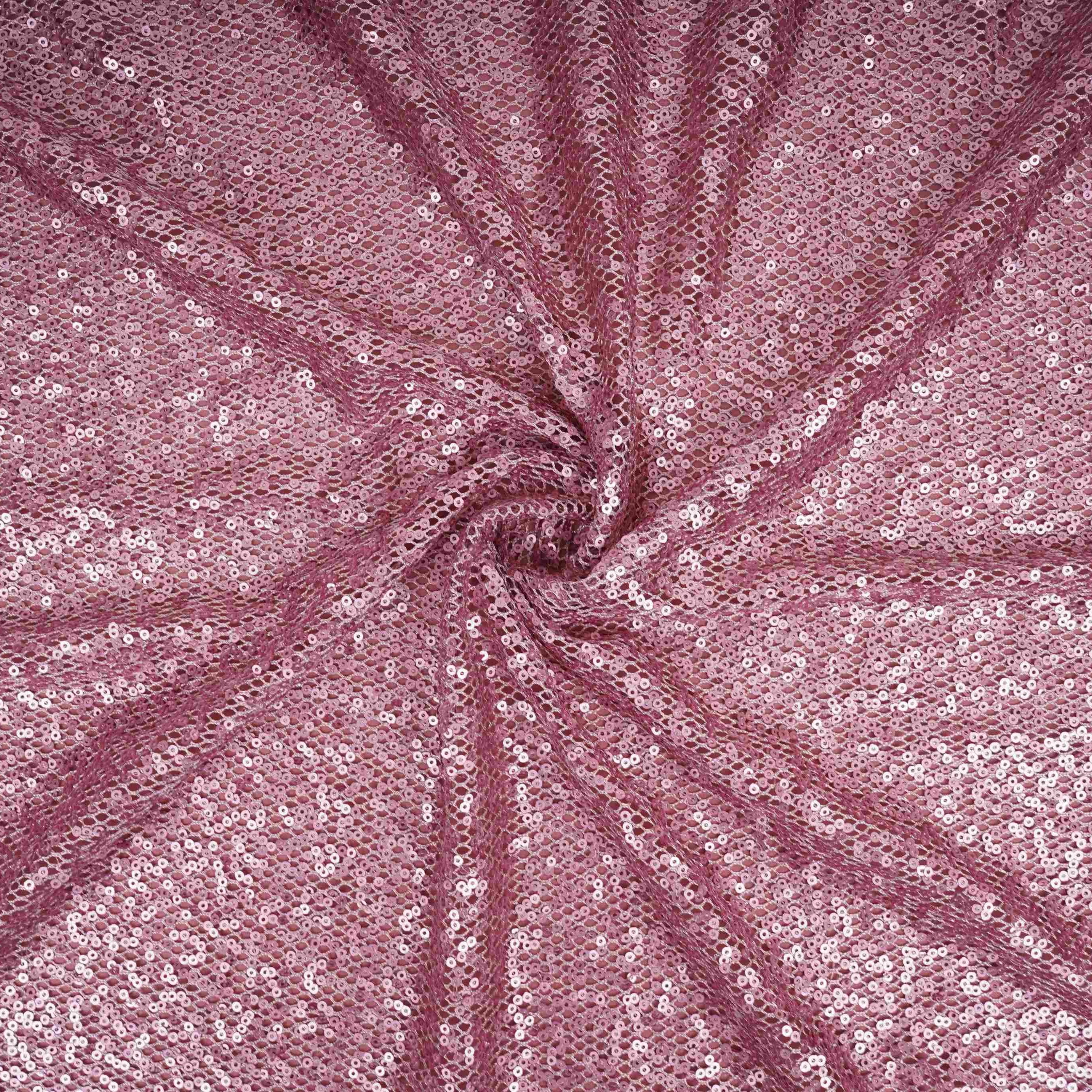 Pink Sequins Embroidery Net Fabric LI-32176 - TradeUNO