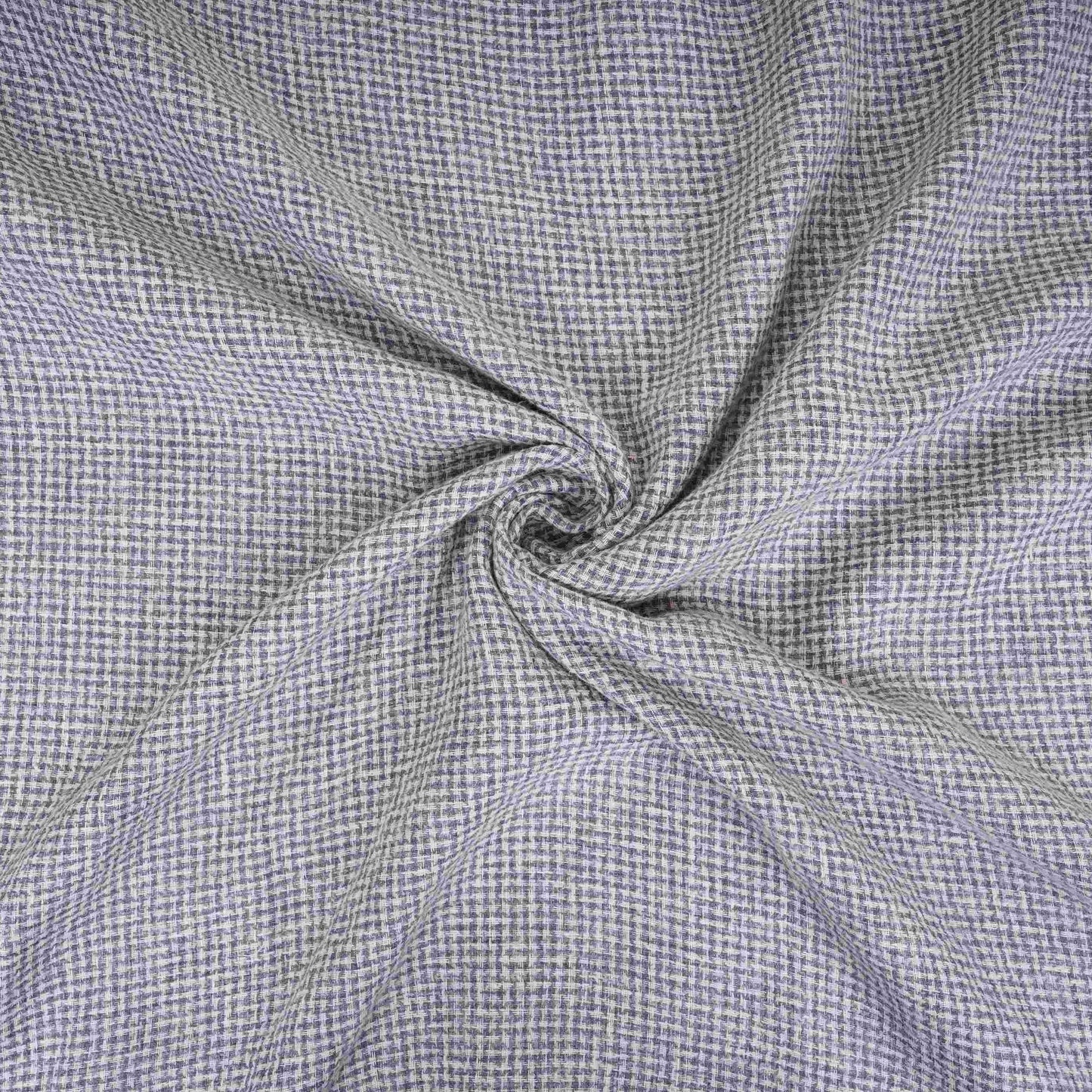 Blue With White Geometrical Linen Jute Fabric RS-32301