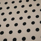 Cream With Black Polka Dot Modal Satin Fabric VP-32353
