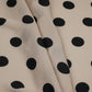 Cream With Black Polka Dot Modal Satin Fabric VP-32353