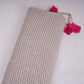 Brown With White Check Linen Jute Fabric RS-32302