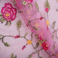 Pink French Knot Embroidery Organza Fabric GTS-30501