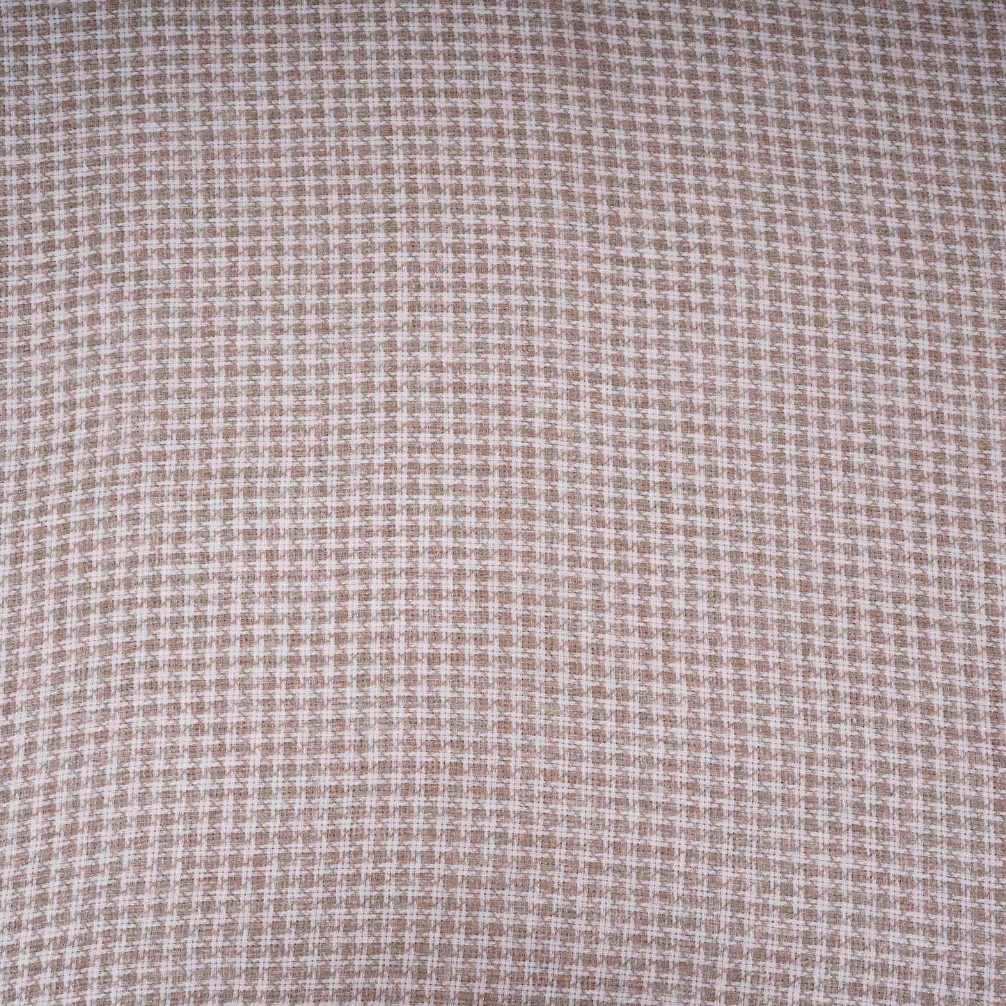 Brown With White Check Linen Jute Fabric RS-32302