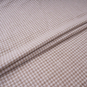 Brown With White Check Linen Jute Fabric RS-32302 - TradeUNO
