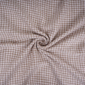 Brown With White Check Linen Jute Fabric RS-32302 - TradeUNO