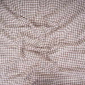 Brown With White Check Linen Jute Fabric RS-32302 - TradeUNO