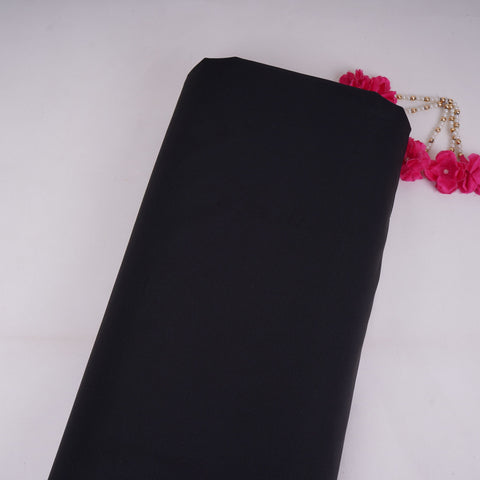 Black Solid Banana Crepe Fabric LIB-01