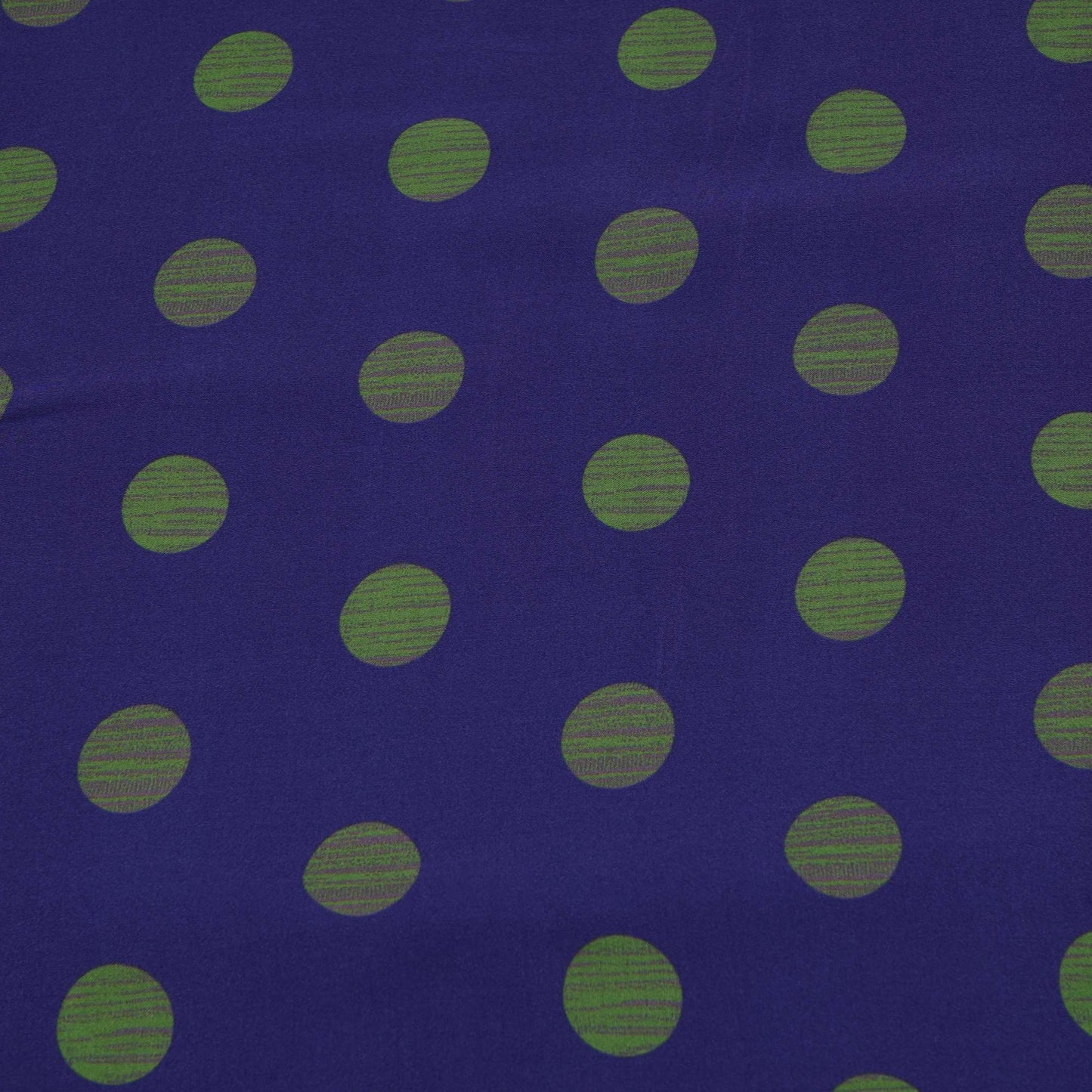 Blue With Green Polka Dot Modal Satin Fabric VP-32347