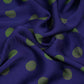 Blue With Green Polka Dot Modal Satin Fabric VP-32347