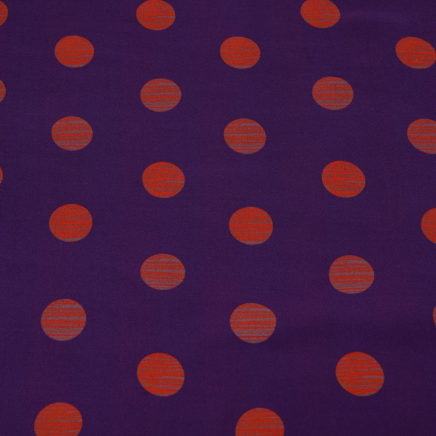 Purple With Orange Polka Dot Modal Satin Fabric VP-32351