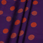 Purple With Orange Polka Dot Modal Satin Fabric VP-32351