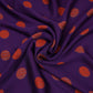 Purple With Orange Polka Dot Modal Satin Fabric VP-32351
