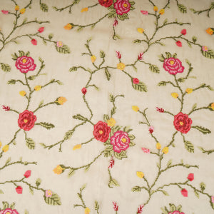 Brown French Knot Embroidery Organza Fabric GTS-30496 - TradeUNO