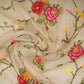 Brown French Knot Embroidery Organza Fabric GTS-30496