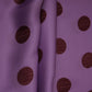 Lavender With Brown Polka Dot Modal Satin Fabric VP-32355