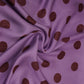 Lavender With Brown Polka Dot Modal Satin Fabric VP-32355