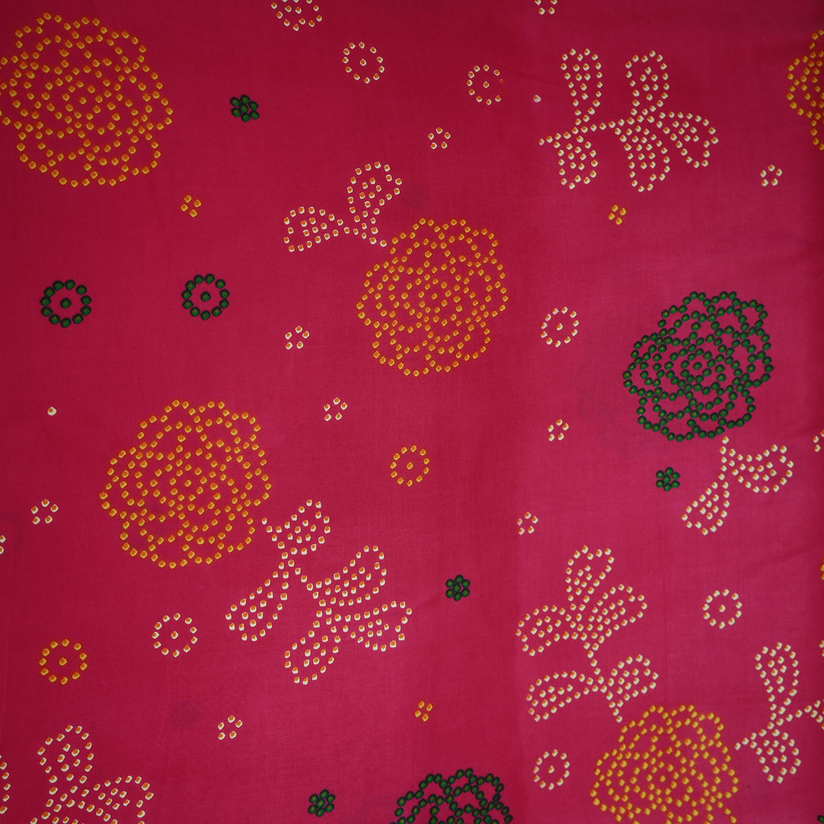Magenta Floral Print Modal Satin Fabric