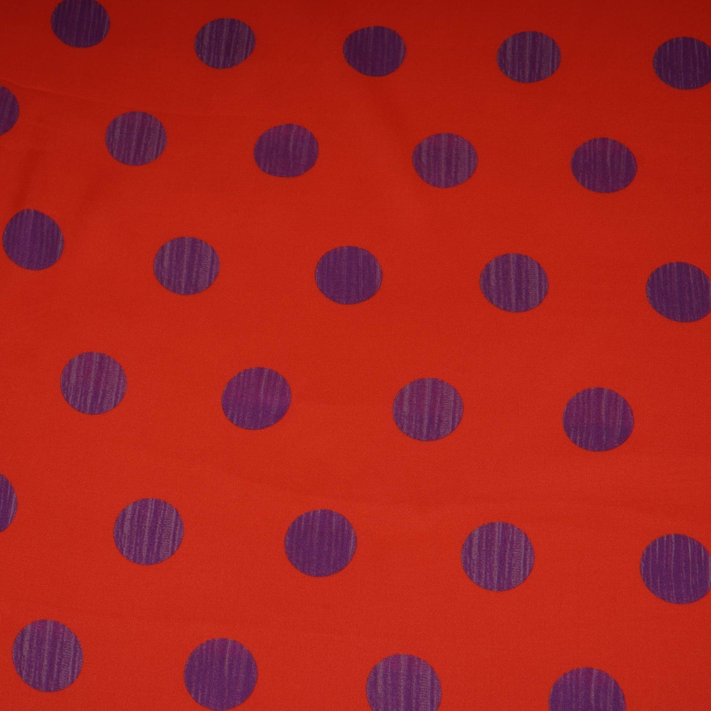 Red With Purple Polka Dot Modal Satin Fabric VP-32348