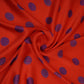 Red With Purple Polka Dot Modal Satin Fabric VP-32348