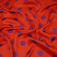 Red With Purple Polka Dot Modal Satin Fabric VP-32348