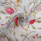 Blue Grey French Knot Embroidery Organza Fabric GTS-30500