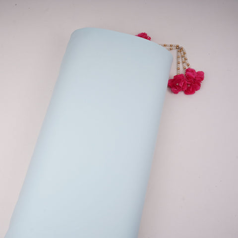 Sky Blue Solid Banana Crepe Fabric LIB-07