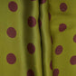 Green With Maroon Polka Dot Modal Satin Fabric VP-32349