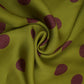 Green With Maroon Polka Dot Modal Satin Fabric VP-32349