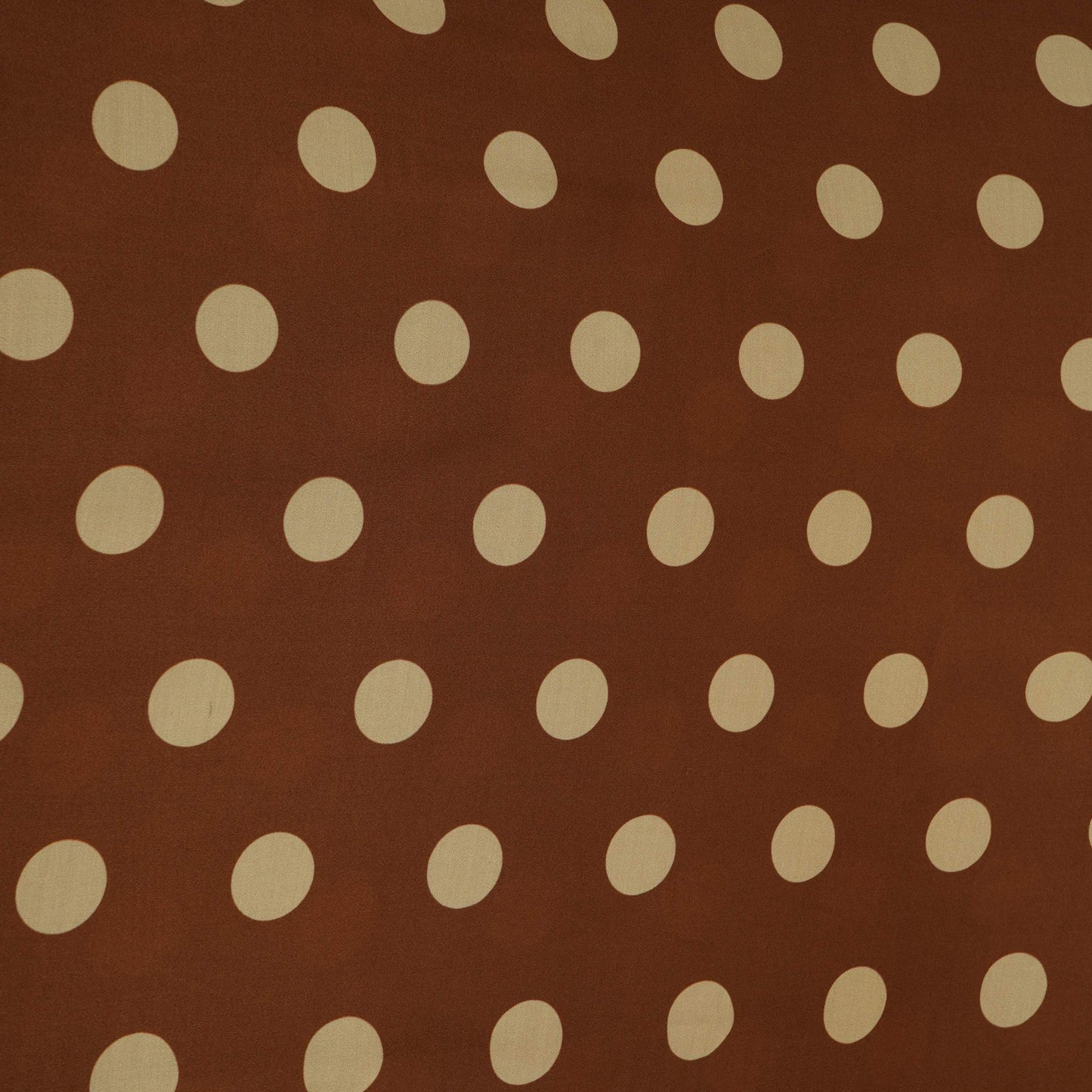Brown With Cream Polka Dot Modal Satin Fabric VP-32354